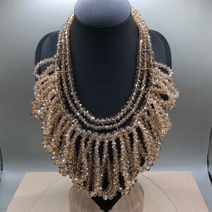 Dazzling sparkling chunky crystal statement necklace, evening, formal, cocktail.